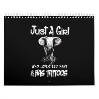 Nur ein Mädchen, das Elefanten und Tattoos hat Kalender