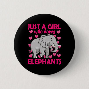 Nur ein Mädchen, das Elefanten Zoo Elephant Conse  Button