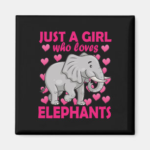 Nur ein Mädchen, das Elefanten Zoo Elephant Liebe Magnet