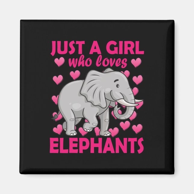 Nur ein Mädchen, das Elefanten Zoo Elephant Liebe Magnet (Vorne)