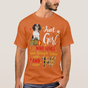 Nur ein Mädchen, das englische Springer Liebe und T-Shirt