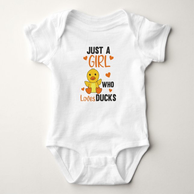Nur ein Mädchen, das Enten Liebe - Niedliche Tiere Baby Strampler (Vorderseite)