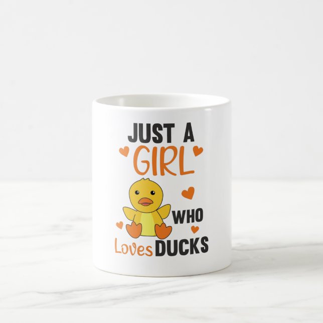 Nur ein Mädchen, das Enten Liebe - Niedliche Tiere Kaffeetasse (Mittel)