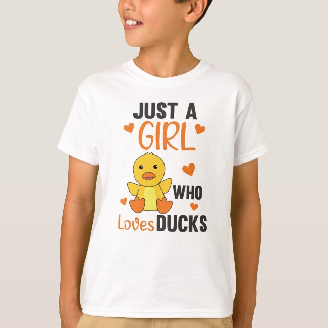 Nur ein Mädchen, das Enten Liebe - Niedliche Tiere T-Shirt (Vorderseite)