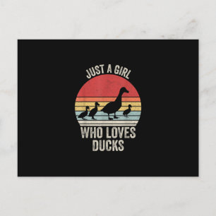Nur ein Mädchen, das Enten Lieben Duck Eigentümer  Ankündigungspostkarte
