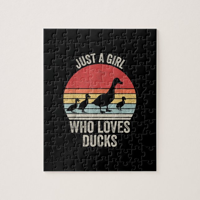 Nur ein Mädchen, das Enten Lieben Duck Eigentümer  Puzzle (Vertikal)