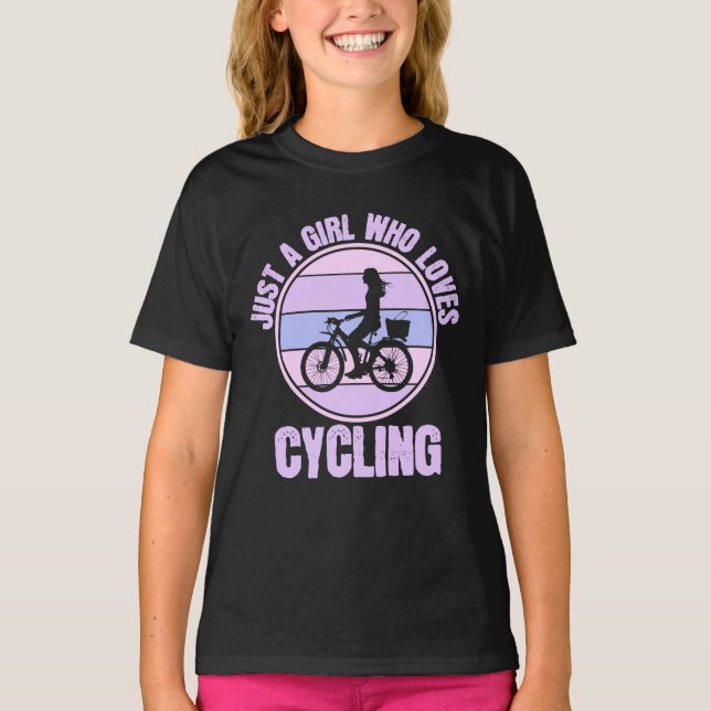 Nur ein Mädchen, das Fahrrad-Lieben macht T-Shirt (Vorderseite)