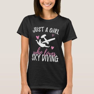 Nur ein Mädchen, das Fallschirmspringen aus einem T-Shirt
