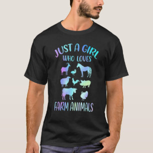 Nur ein Mädchen, das Farmtiere liebt  Kühe Schwein T-Shirt