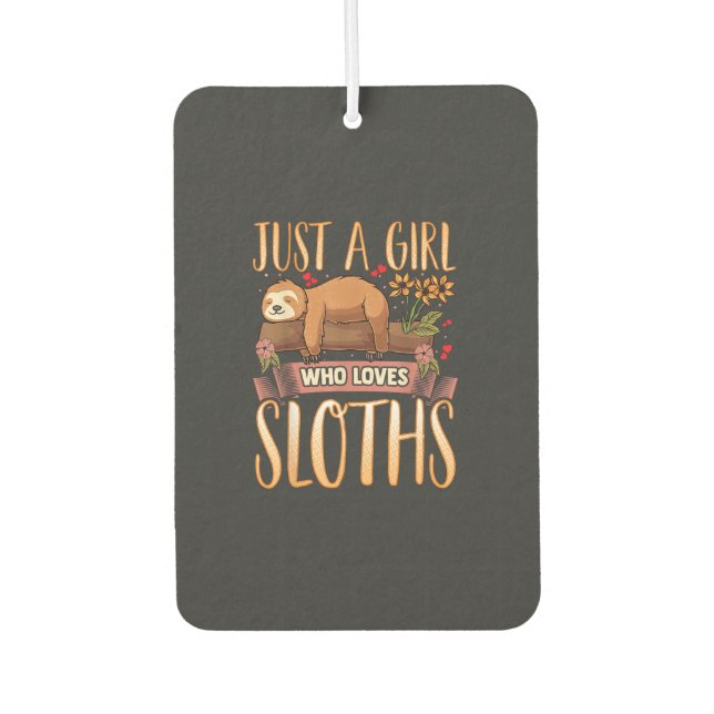 Nur ein Mädchen, das Faultiere liebt, süßes Faulti Autolufterfrischer (Vorderseite)