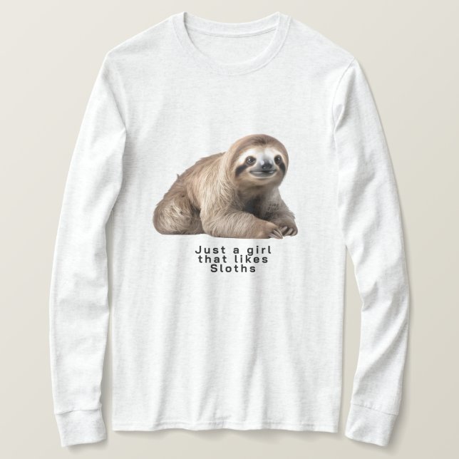 nur ein Mädchen, das Faultiere mag T-Shirt (Design vorne)