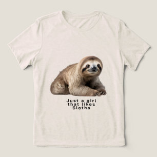 nur ein Mädchen, das Faultiere mag Tri-Blend Shirt
