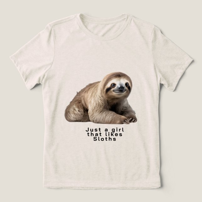 nur ein Mädchen, das Faultiere mag Tri-Blend Shirt (Design Vorderseite)