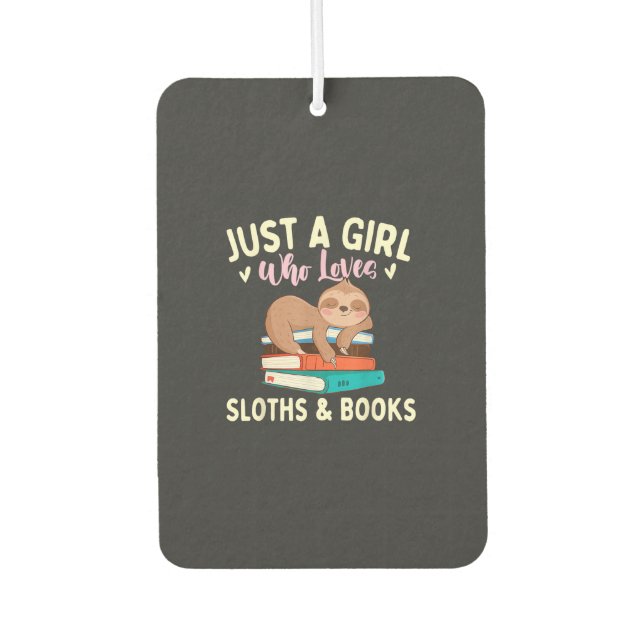 Nur ein Mädchen, das Faultiere und Bücher liebt -  Autolufterfrischer (Vorderseite)