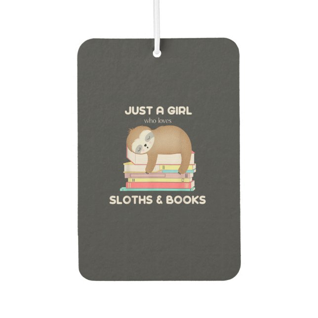 Nur ein Mädchen, das Faultiere und Bücher liebt Re Autolufterfrischer (Vorderseite)