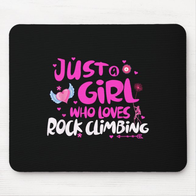 Nur ein Mädchen, das Felsklettern liebt  Mousepad (Vorne)
