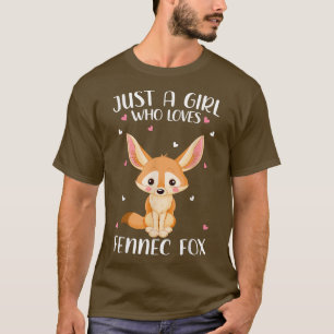 Nur ein Mädchen, das Fennec-Füchse für Frauen Lieb T-Shirt