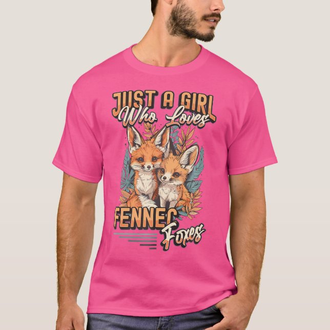 Nur ein Mädchen, das Fennec-Füchse Liebe T-Shirt (Vorderseite)