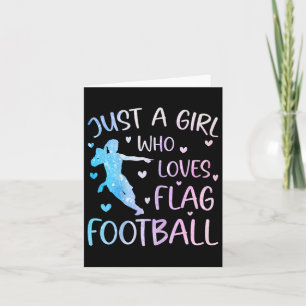 Nur ein Mädchen, das Flag Football liebt, lustiger Karte