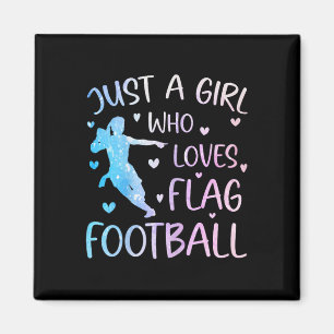 Nur ein Mädchen, das Flag Football liebt Lustiger Magnet