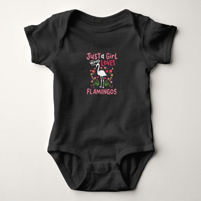 Nur ein Mädchen, das Flamingo Lieben Baby Strampler (Vorderseite)