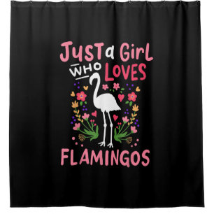 Nur ein Mädchen, das Flamingo Lieben Duschvorhang