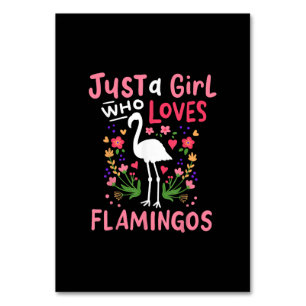Nur ein Mädchen, das Flamingo Lieben Tischnummer