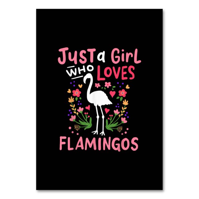Nur ein Mädchen, das Flamingo Lieben Tischnummer (Vorderseite)