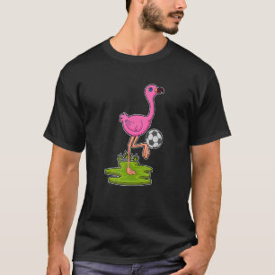 Nur ein Mädchen, das Flamingos und Fußball Liebe T-Shirt