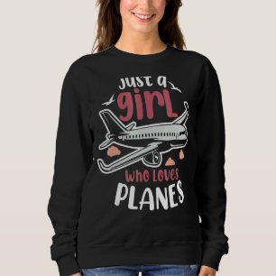 Nur ein Mädchen, das Flugzeug für den künftigen Fl Sweatshirt