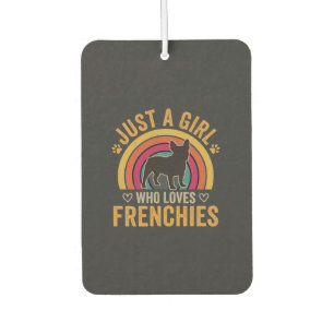 Nur ein Mädchen, das Frenchies Retro Dog_1 liebt Autolufterfrischer