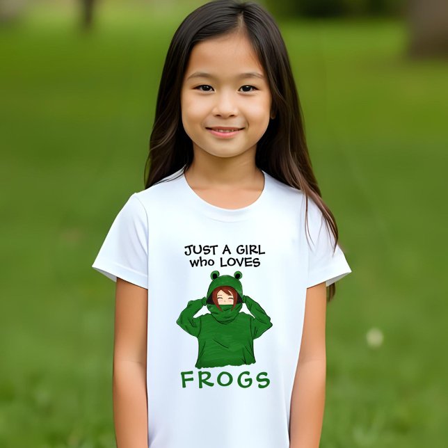 Nur ein Mädchen, das Frogs Green Frog Liebe T-Shirt (Von Creator hochgeladen)