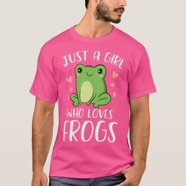 Nur ein Mädchen, das Frösche Funny Frog Amphibien  T-Shirt (Vorderseite)