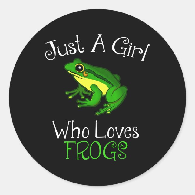 Nur ein Mädchen, das Frösche Funny Frog Lover Lieb Runder Aufkleber (Vorderseite)