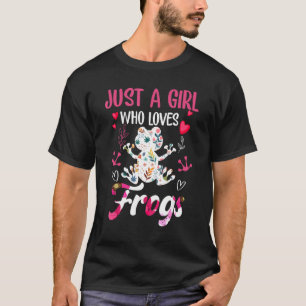 Nur ein Mädchen, das Frösche für Frauen und Mädche T-Shirt