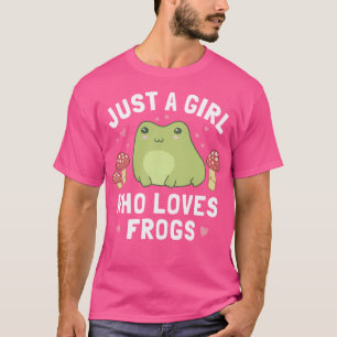 Nur ein Mädchen, das Frösche Kawaii Anime Cottagec T-Shirt