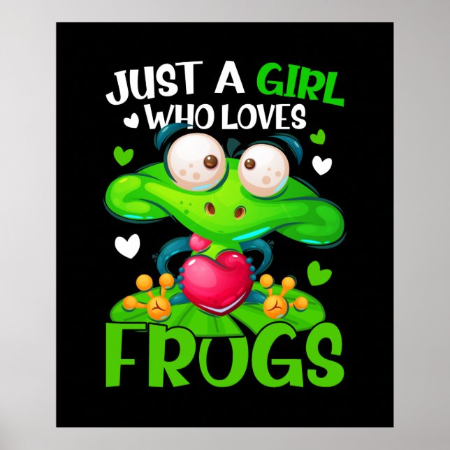 Nur ein Mädchen, das Frösche Liebe Kinder Frosch Poster (Vorne)