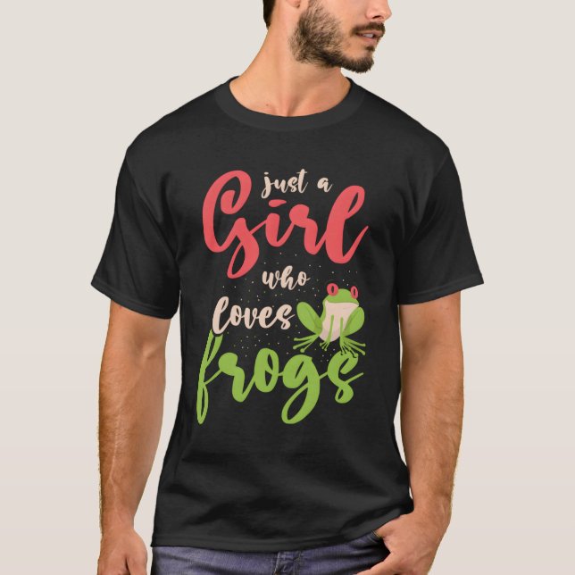 Nur ein Mädchen, das Frösche Liebe T-Shirt (Vorderseite)