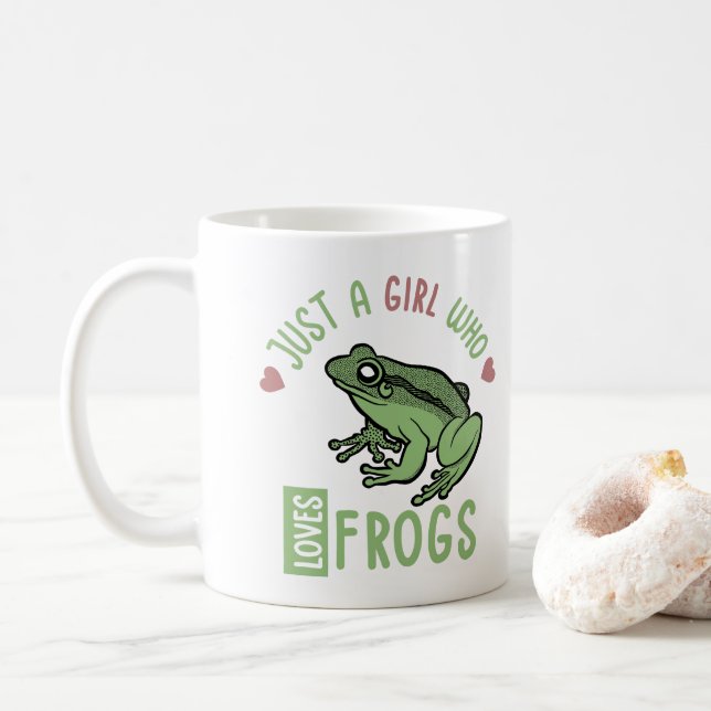 Nur ein Mädchen, das Frösche Lieben Frösche Liebes Kaffeetasse (Mit Donut)