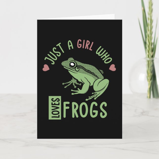Nur ein Mädchen, das Frösche Lieben Frösche Liebes Karte (Vorderseite)