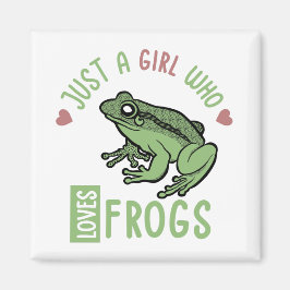 Nur ein Mädchen, das Frösche Lieben Frösche Liebes Magnet