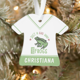 Nur ein Mädchen, das Frösche Lieben Frösche Liebes Ornament