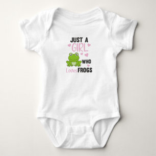 Nur ein Mädchen, das Frösche liebt Süßer Frosch Baby Strampler