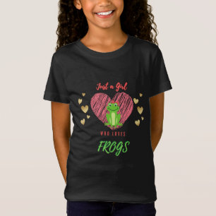 Nur ein Mädchen, das Frösche mit dem Herzen Lieb T-Shirt