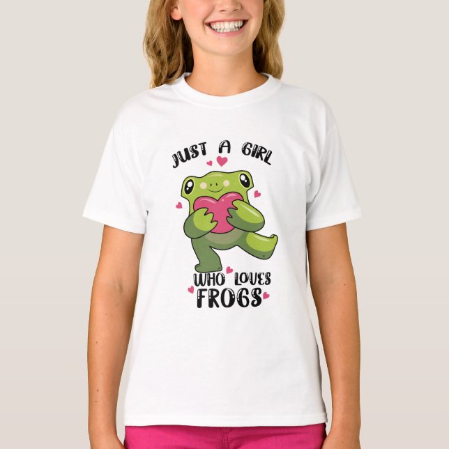 Nur ein Mädchen, das Frösche Niedlich Froschmädche T-Shirt (Vorderseite)