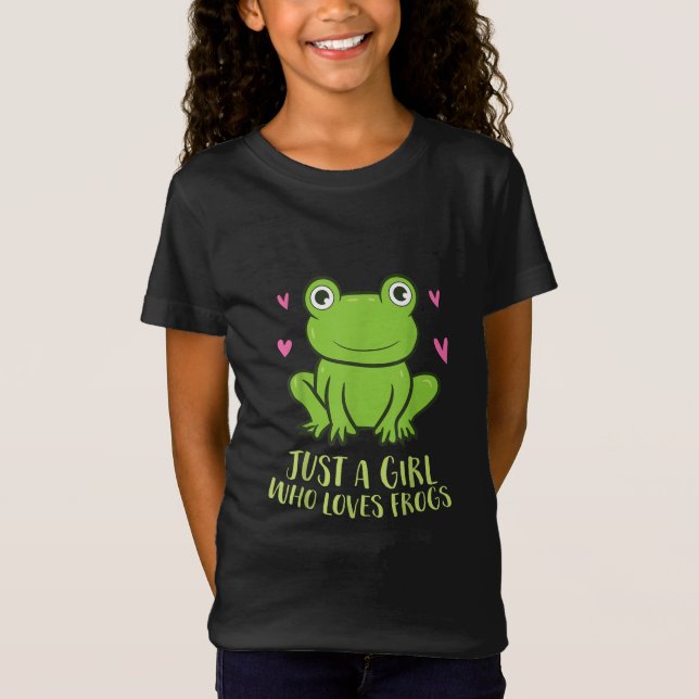 Nur ein Mädchen, das Frösche | Niedliche Froschsch T-Shirt (Vorderseite)