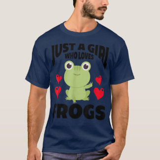 Nur ein Mädchen, das Frösche Niedlicher Grüner Fro T-Shirt