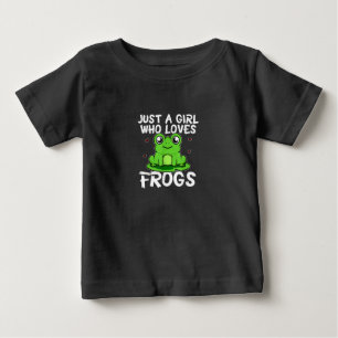 Nur ein Mädchen, das Frösche   Niedliches Grüne Baby T-shirt