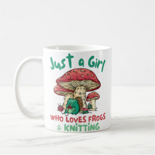 Nur ein Mädchen, das Frösche und Strick Cottageco Kaffeetasse