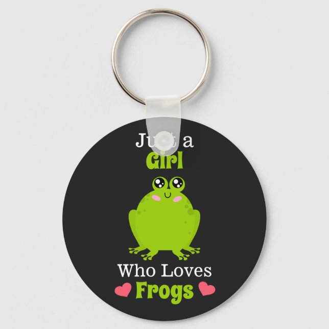 Nur ein Mädchen, das Froschfrosch Liebe Schlüsselanhänger (Vorderseite)